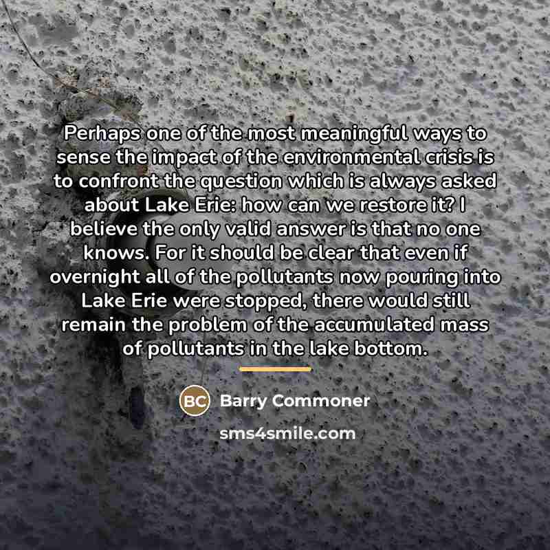 “Perhaps one of the most meaningful ways to sense the…” quote by Barry Commoner
