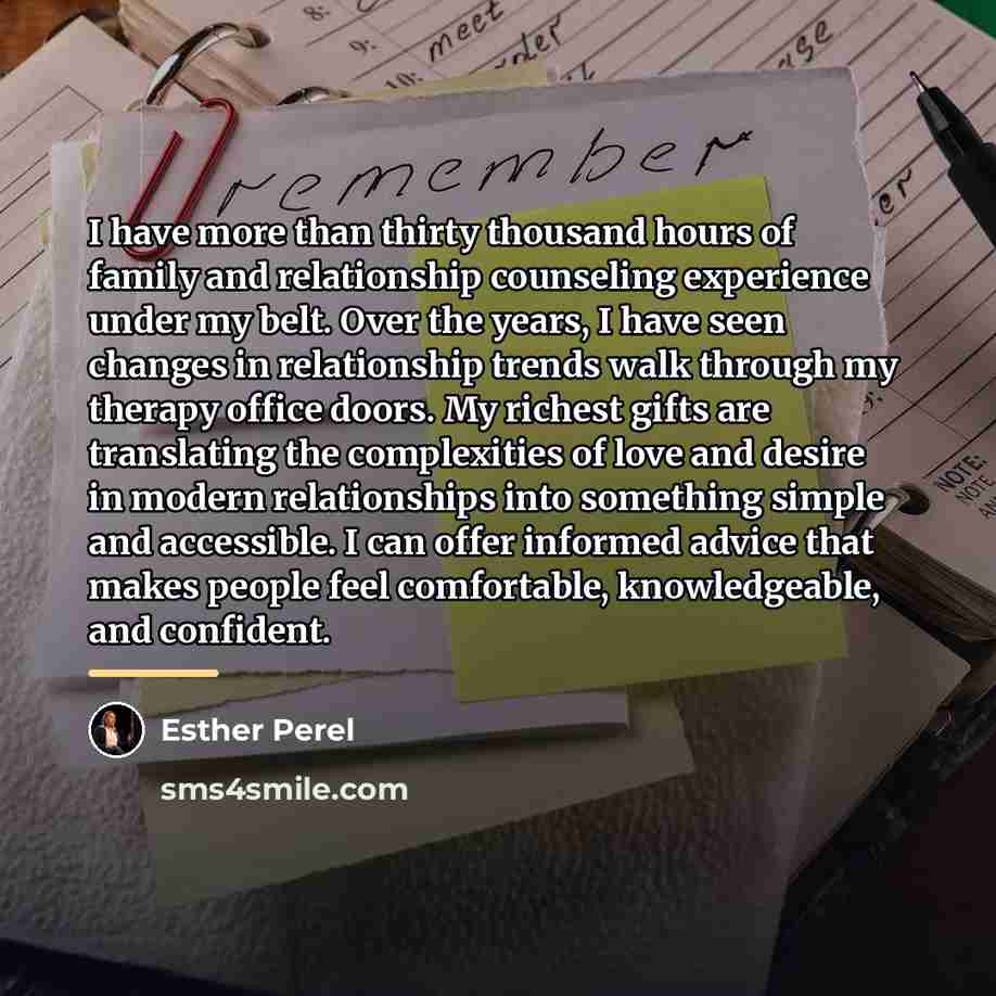 “I have more than thirty thousand hours of family and…” quote by Esther Perel