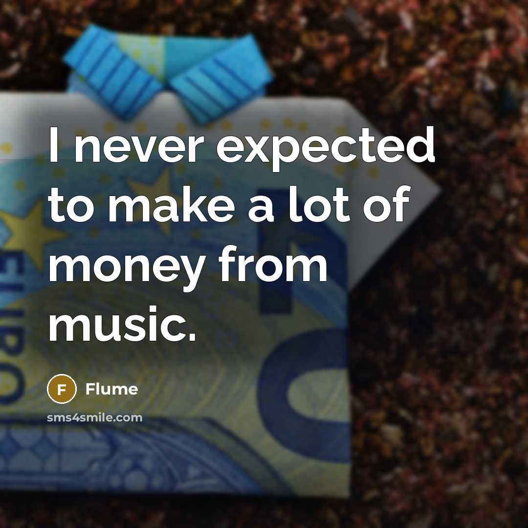 “I never expected to make a lot of money from…” quote by Flume