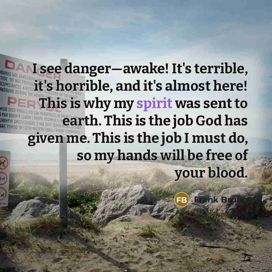“I see danger—awake! It's terrible, it's horrible, and it's almost…” quote by Frank Bruno