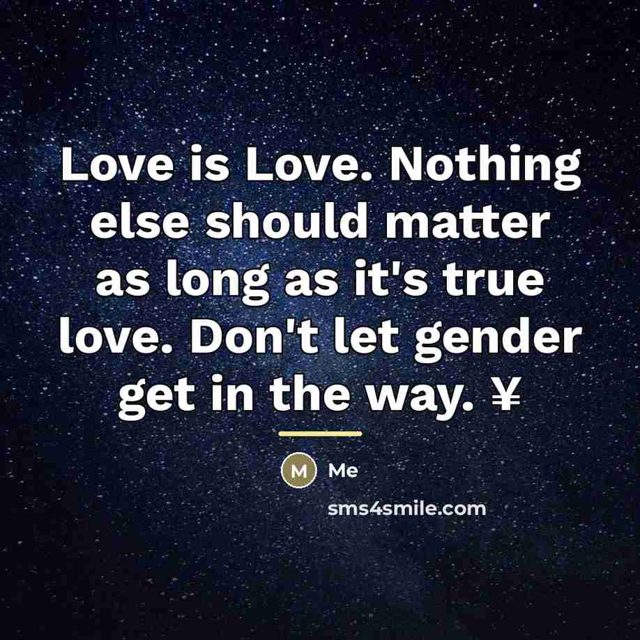“Love is Love. Nothing else should matter as long as…” quote by Me