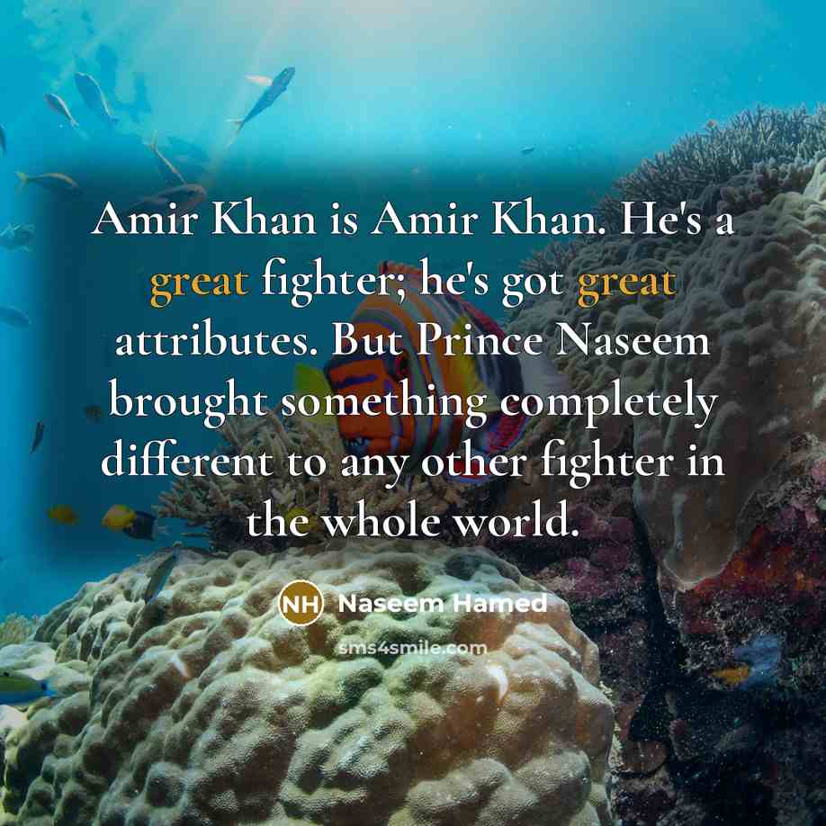 “Amir Khan is Amir Khan. He's a great fighter; he's…” quote by Naseem Hamed