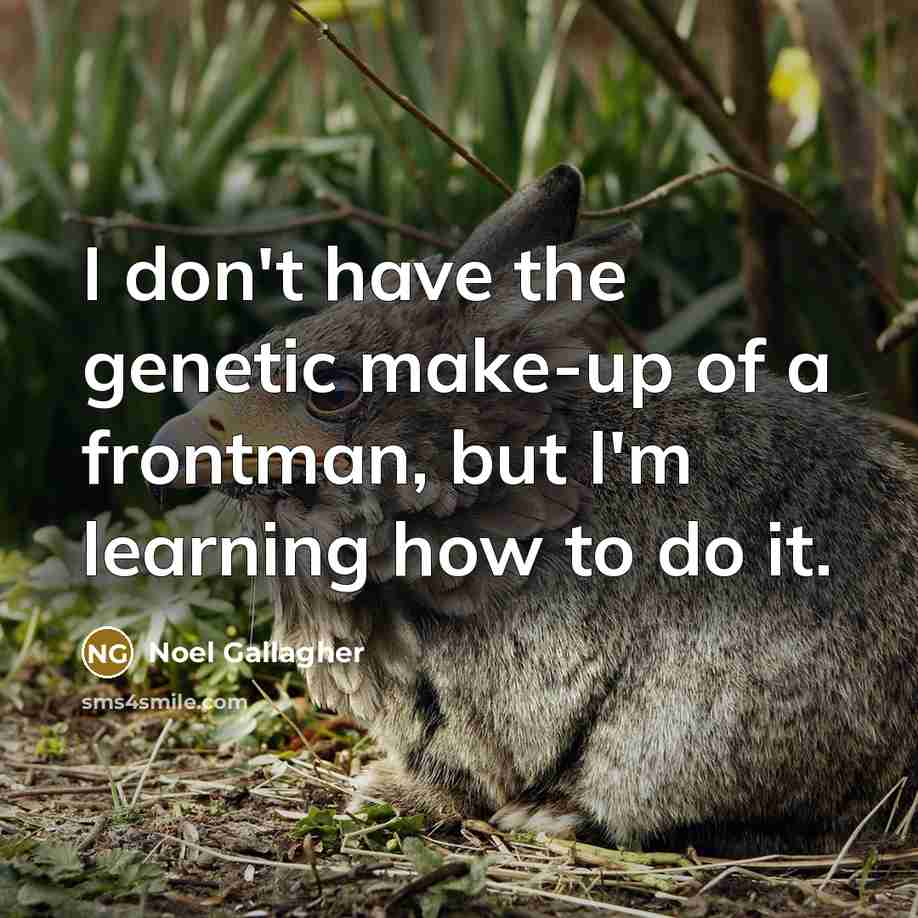 “I don't have the genetic make-up of a frontman, but…” quote by Noel Gallagher
