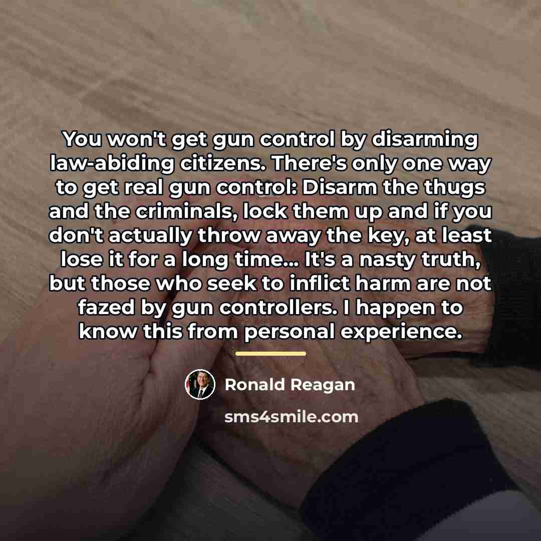 “You won't get gun control by disarming law-abiding citizens. There's…” quote by Ronald Reagan