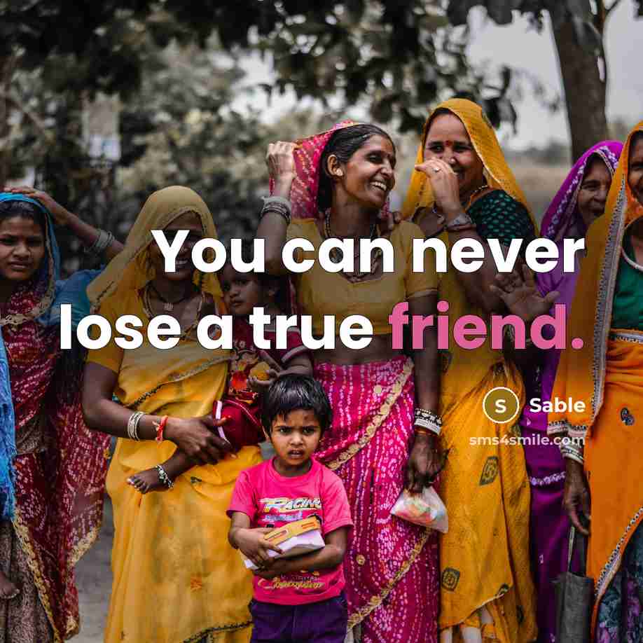 “You can never lose a true friend.…” quote by Sable
