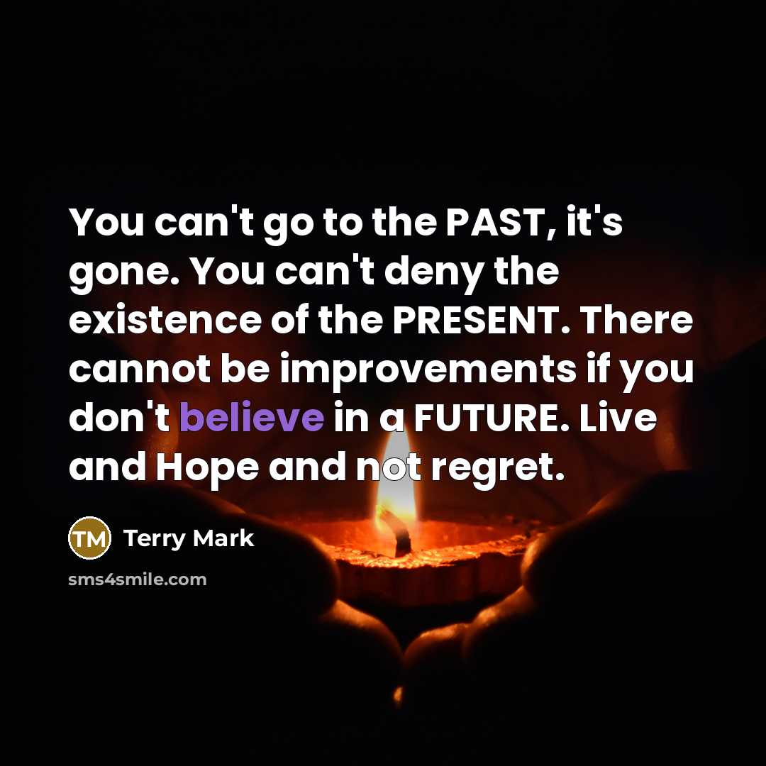 “You can't go to the PAST, it's gone. You can't…” quote by Terry Mark