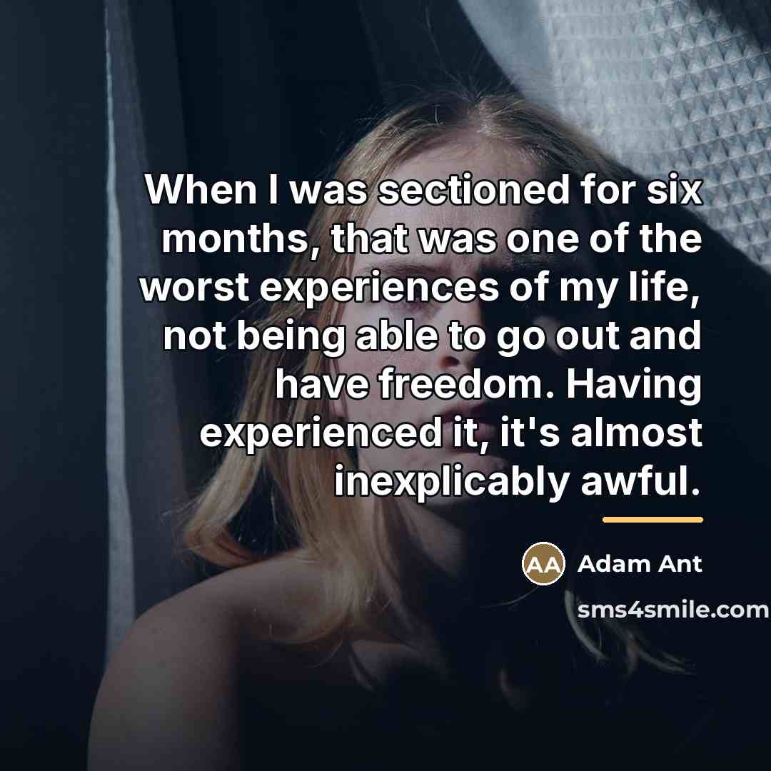 “When I was sectioned for six months, that was one…” quote by Adam Ant