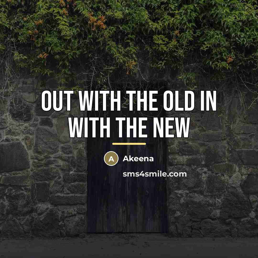 “Out with the old in with the new…” quote by Akeena