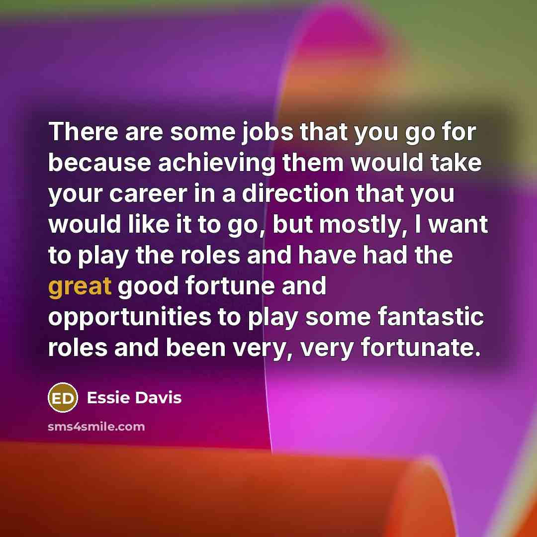 “There are some jobs that you go for because achieving…” quote by Essie Davis