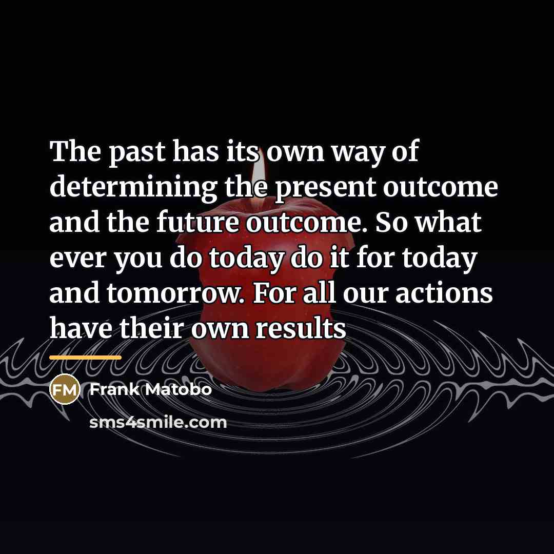“The past has its own way of determining the present…” quote by Frank Matobo