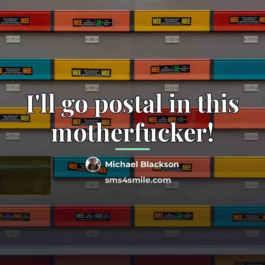 “I'll go postal in this motherfucker!…” quote by Michael Blackson