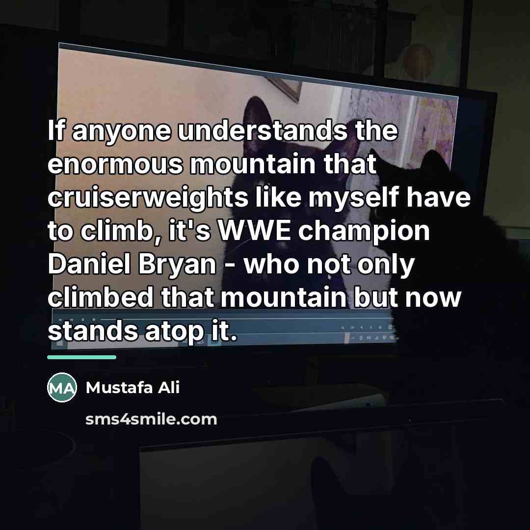 “If anyone understands the enormous mountain that cruiserweights like myself…” quote by Mustafa Ali