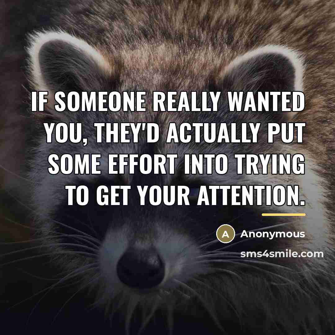 “If someone really wanted you, they'd actually put some effort…” quote by Anonymous