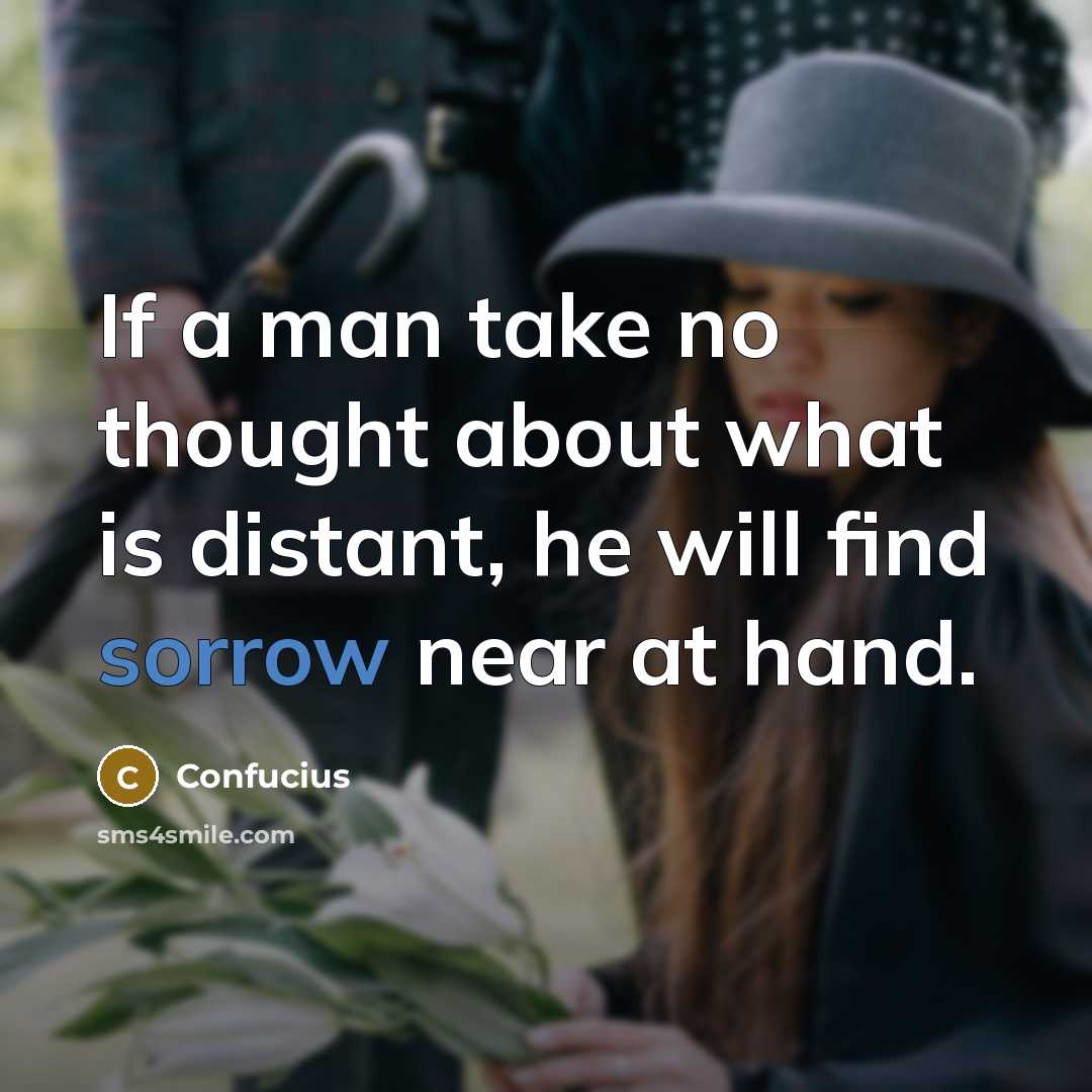 “If a man take no thought about what is distant,…” quote by Confucius