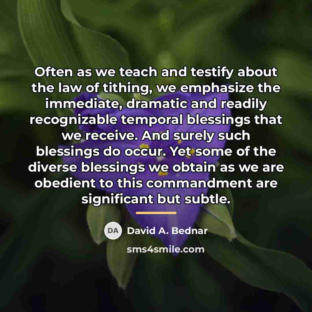 “Often as we teach and testify about the law of…” quote by David A. Bednar