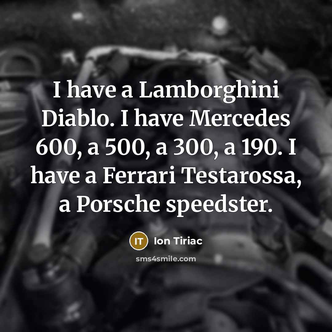 “I have a Lamborghini Diablo. I have Mercedes 600, a…” quote by Ion Tiriac