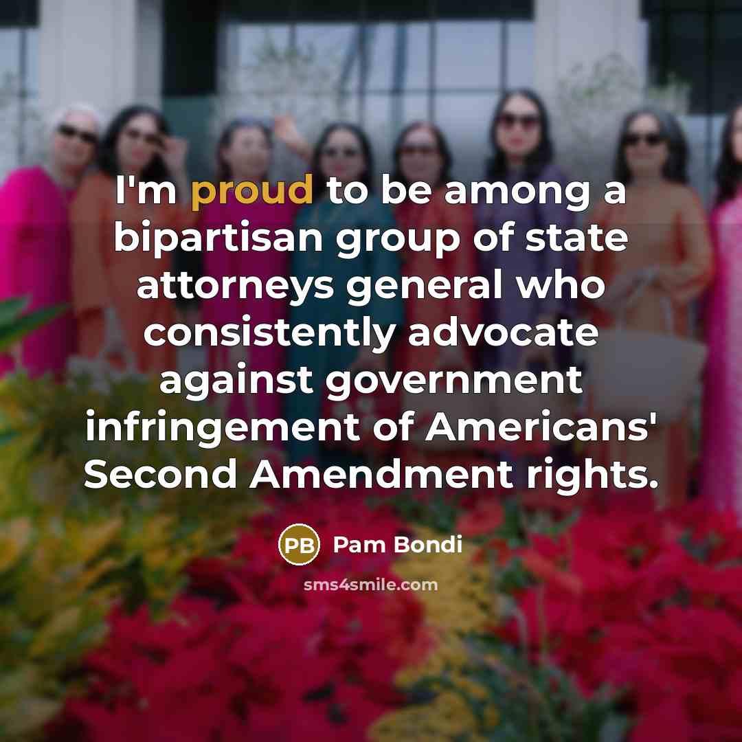 “I'm proud to be among a bipartisan group of state…” quote by Pam Bondi