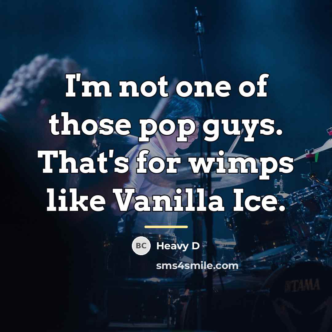 “I'm not one of those pop guys. That's for wimps…” quote by Heavy D