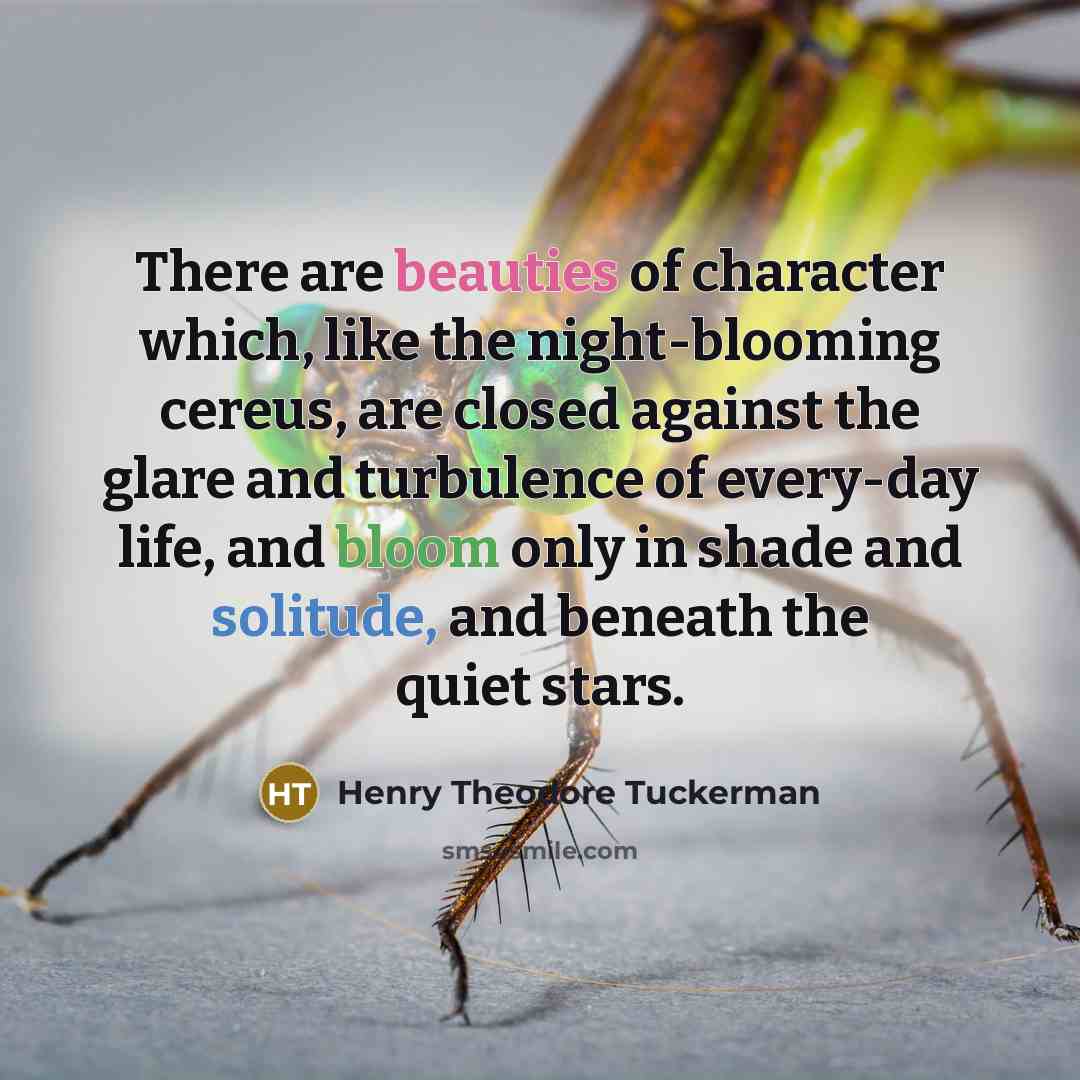 “There are beauties of character which, like the night-blooming cereus,…” quote by Henry Theodore Tuckerman
