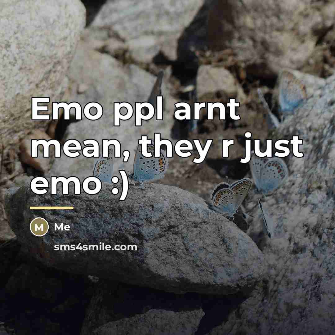 “Emo ppl arnt mean, they r just emo :)…” quote by Me