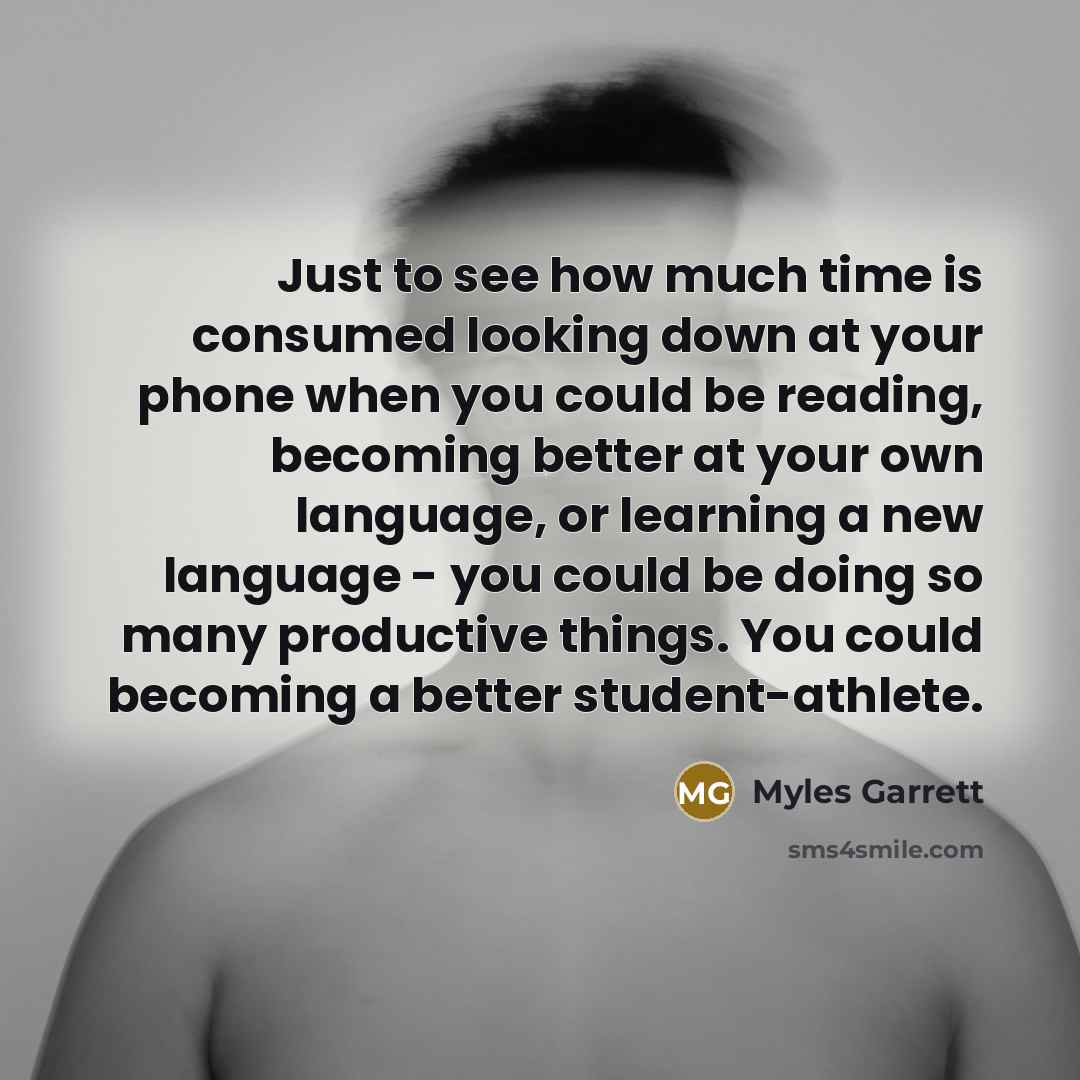 “Just to see how much time is consumed looking down…” quote by Myles Garrett