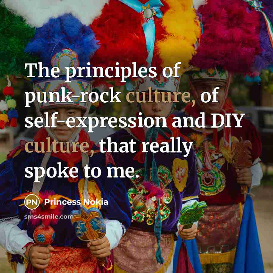 “The principles of punk-rock culture, of self-expression and DIY culture,…” quote by Princess Nokia