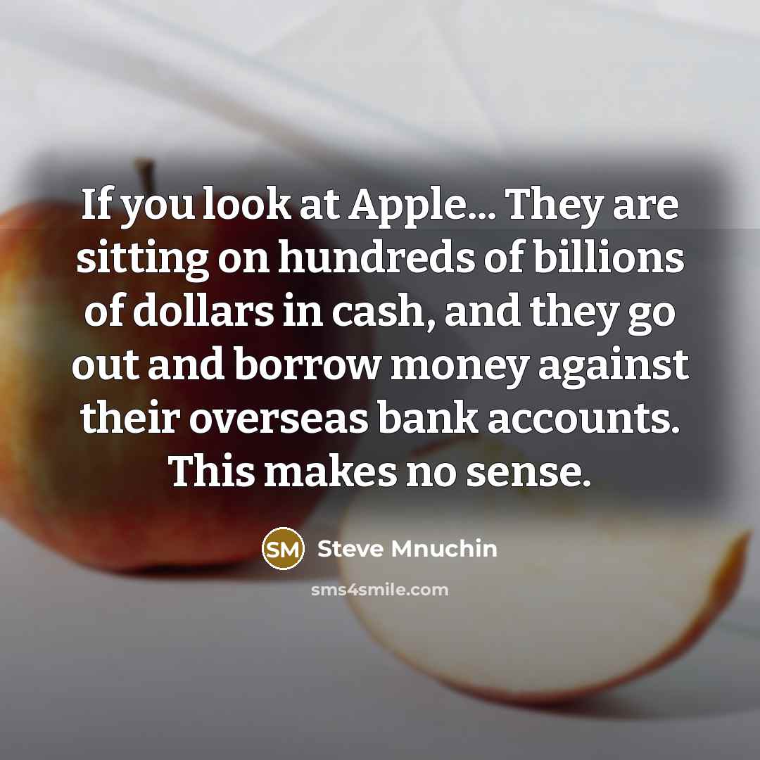 “If you look at Apple... They are sitting on hundreds…” quote by Steve Mnuchin