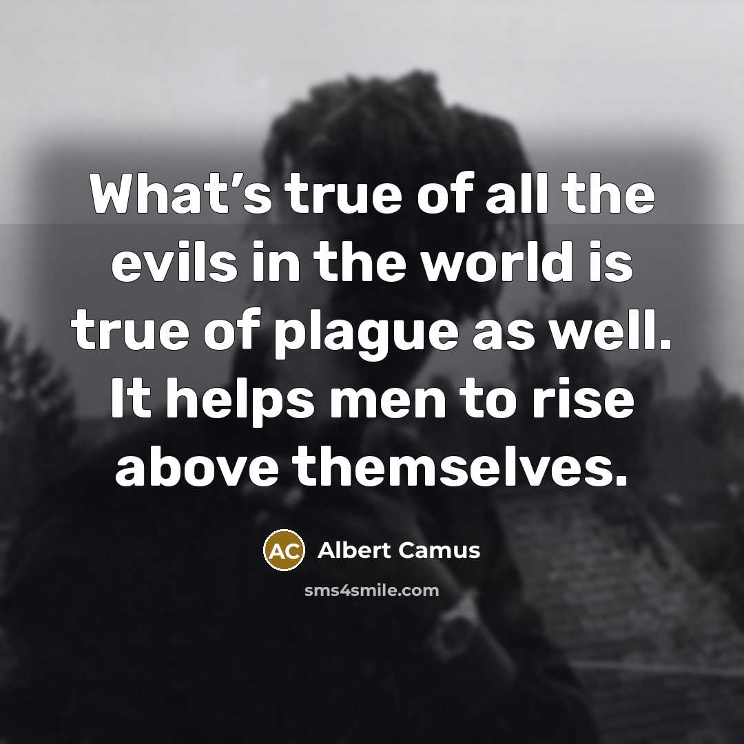 “What’s true of all the evils in the world is…” quote by Albert Camus