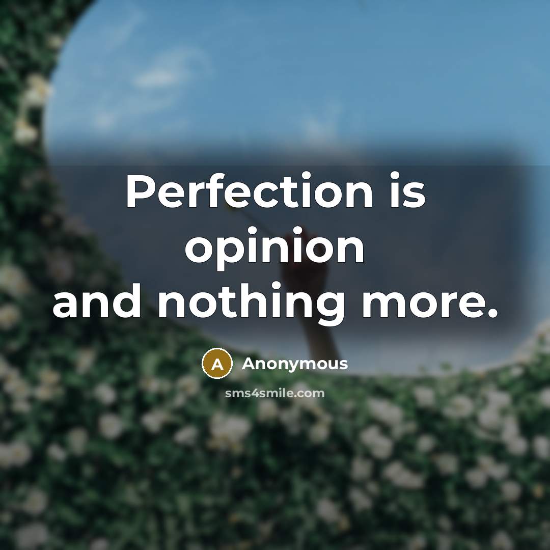 “Perfection is opinion and nothing more.…” quote by Anonymous