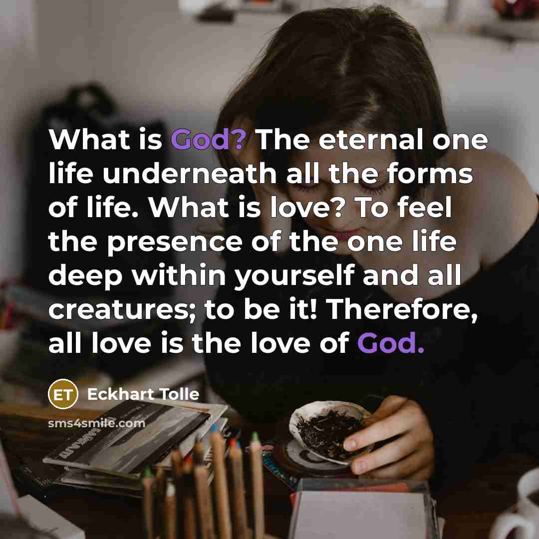 “What is God? The eternal one life underneath all the…” quote by Eckhart Tolle