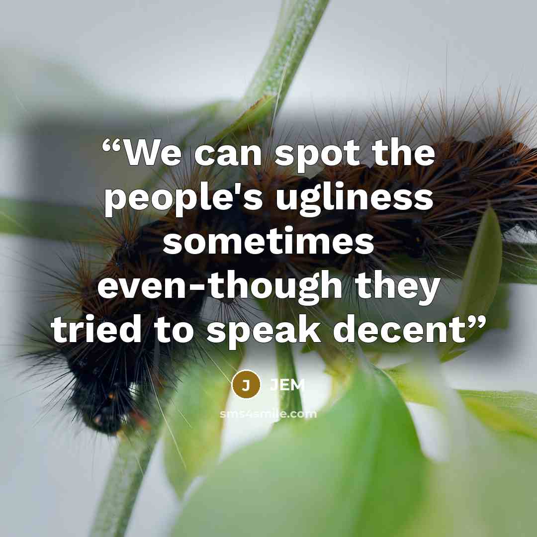 “We can spot the people's ugliness sometimes even-though they tried to speak decent” quote by JEM
