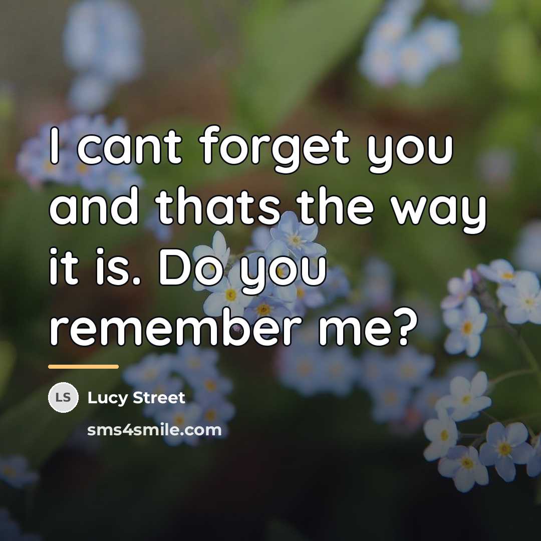 “I cant forget you and thats the way it is.…” quote by Lucy Street