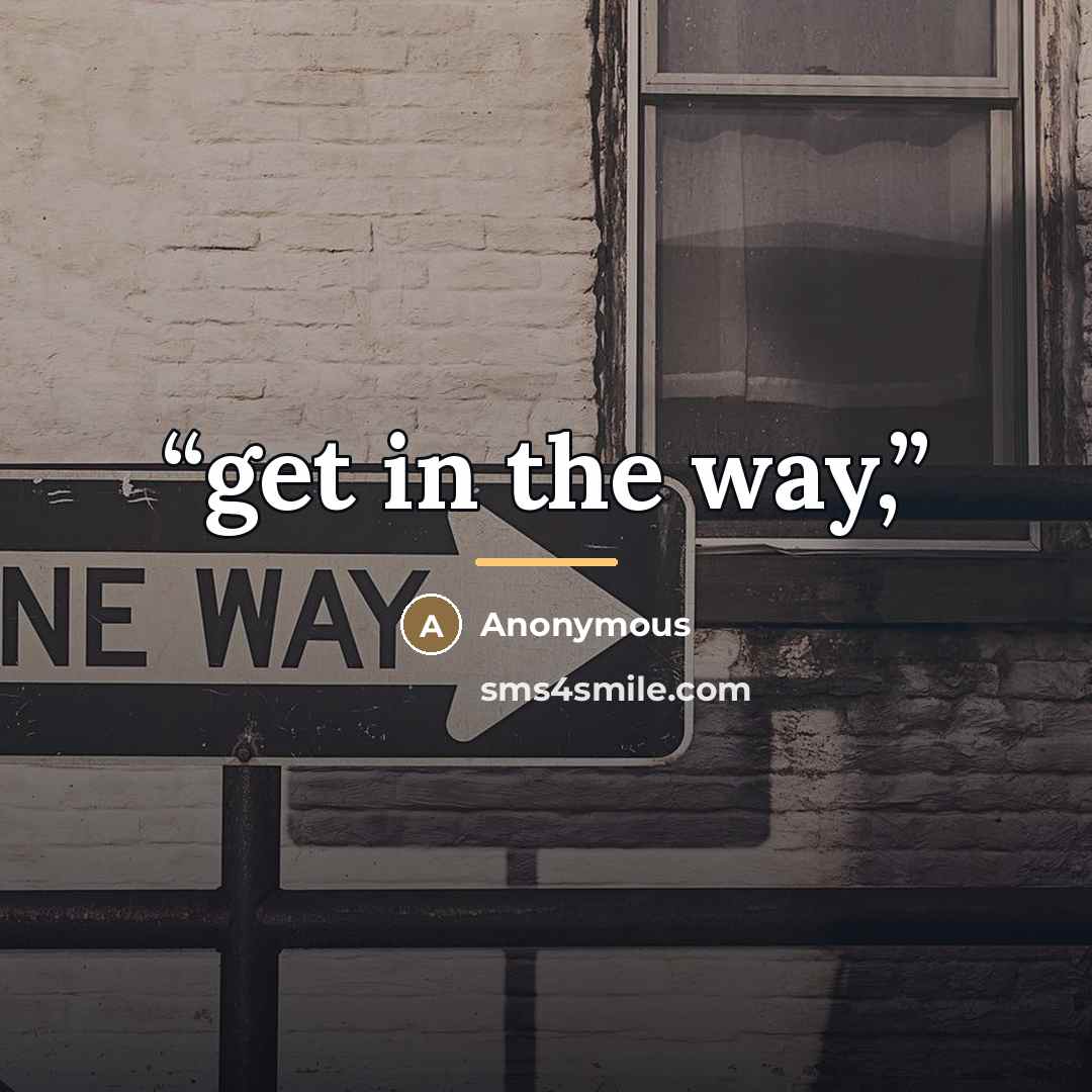 “get in the way,” quote by Anonymous