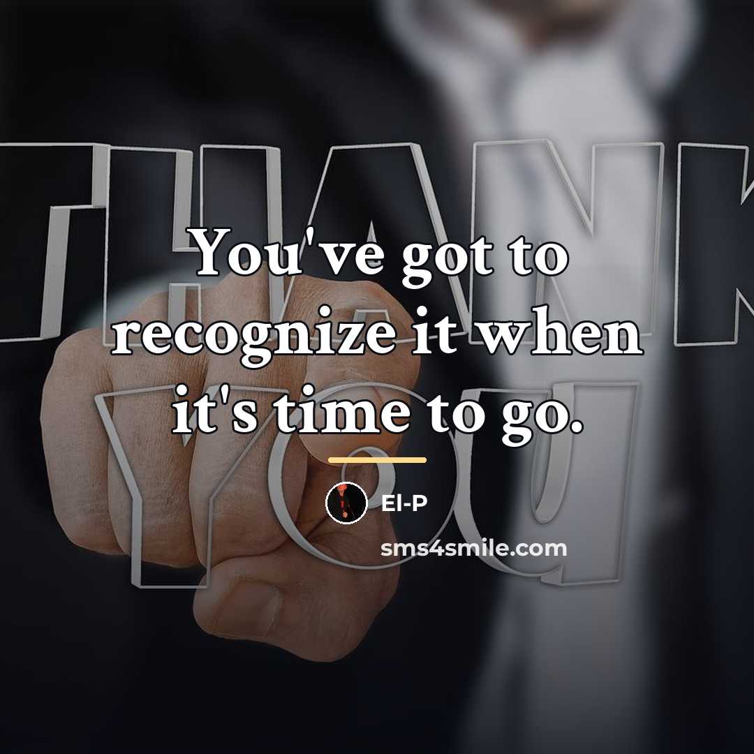 “You've got to recognize it when it's time to go.…” quote by El-P