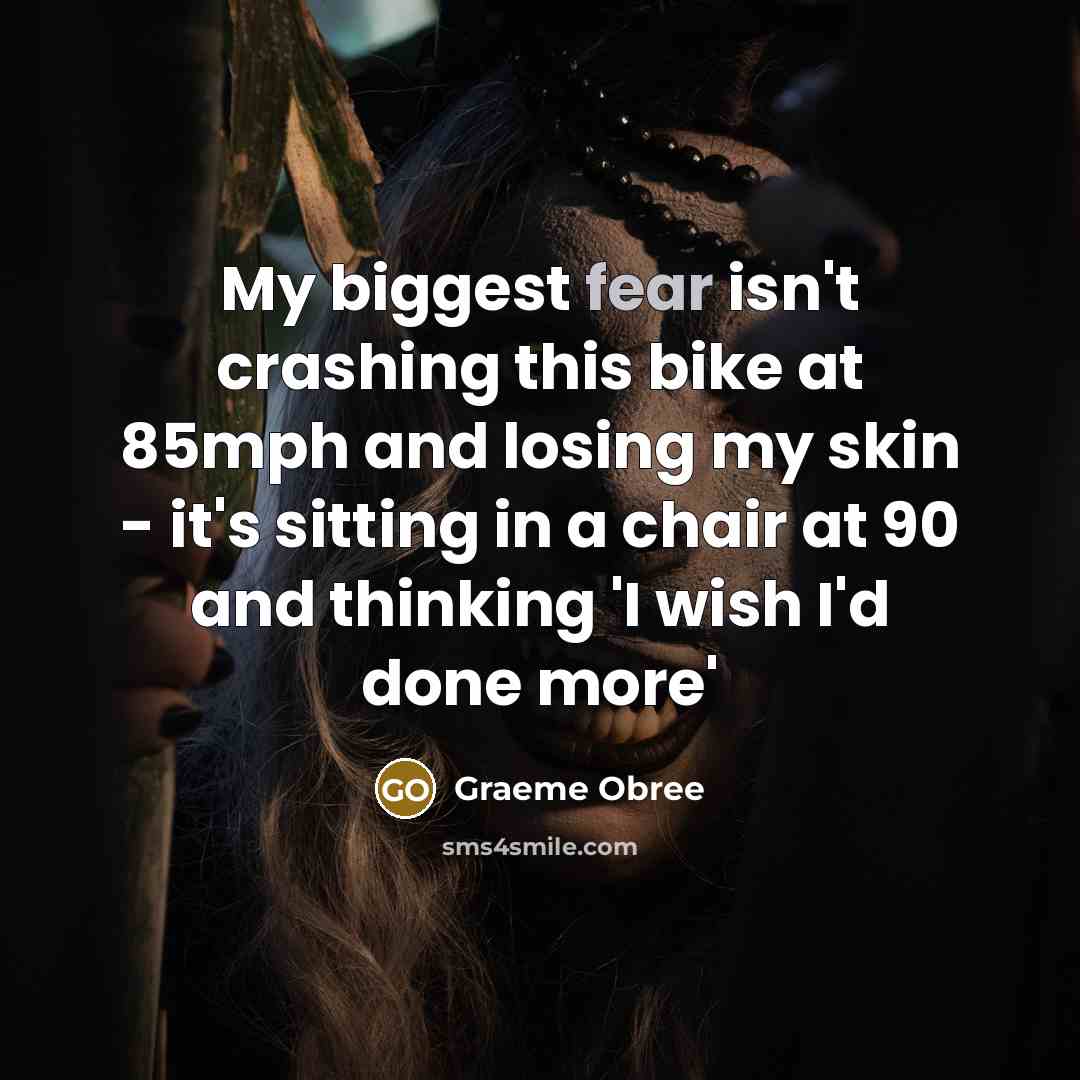 “My biggest fear isn't crashing this bike at 85mph and…” quote by Graeme Obree