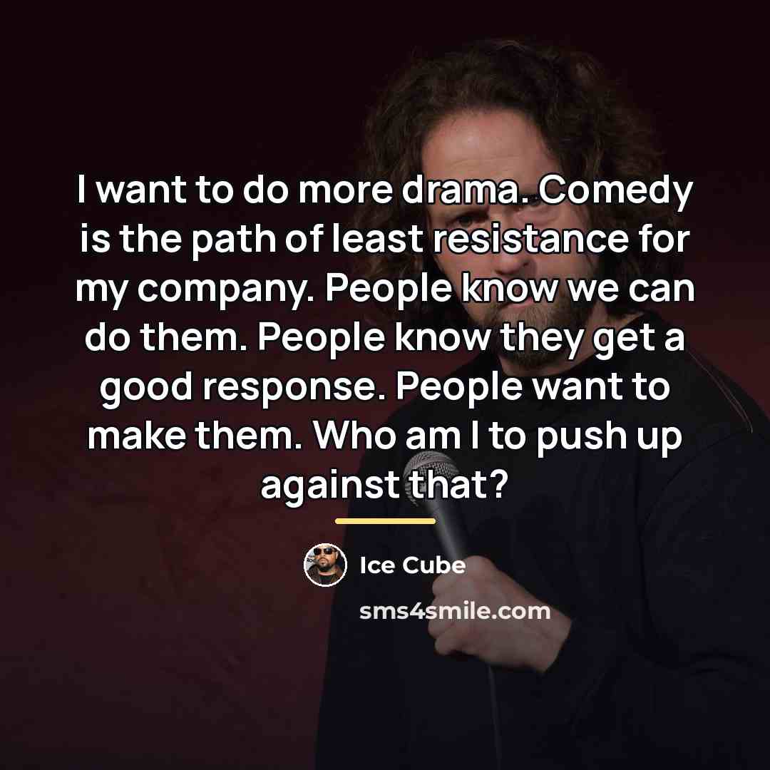 “I want to do more drama. Comedy is the path…” quote by Ice Cube