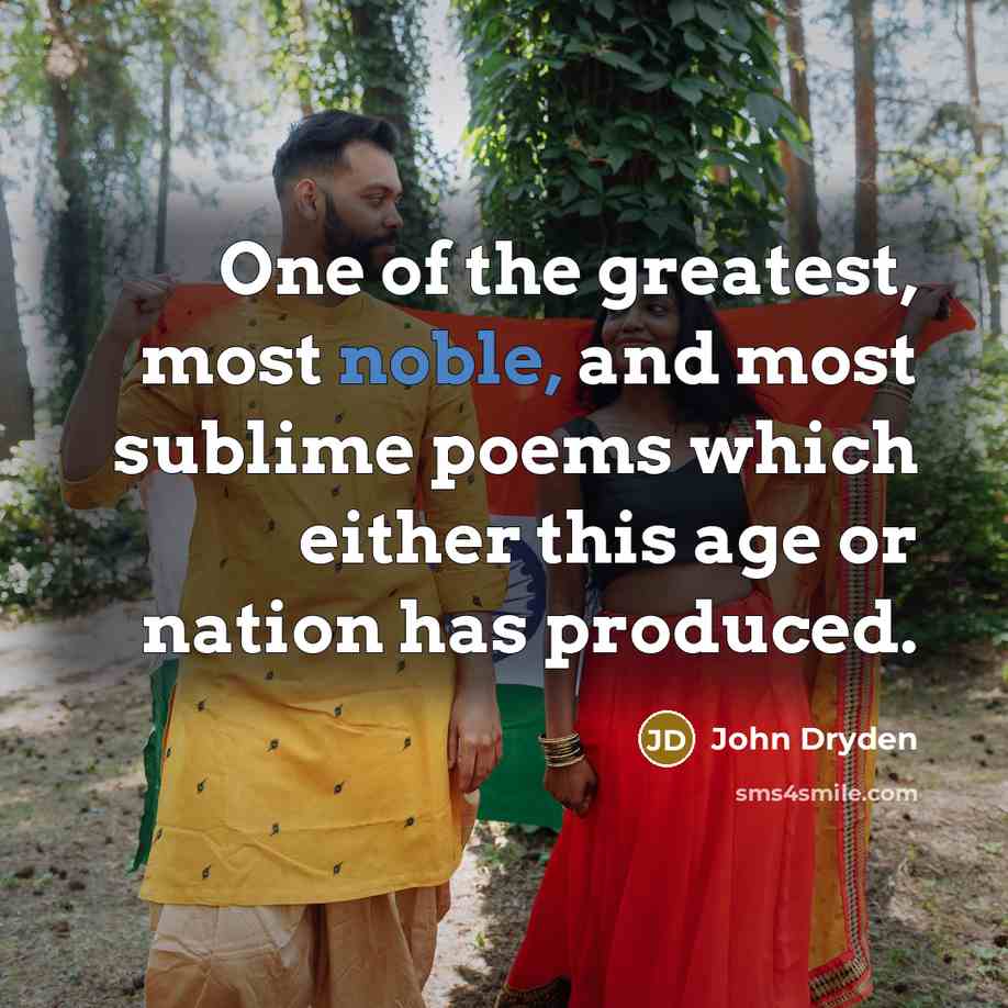 “One of the greatest, most noble, and most sublime poems…” quote by John Dryden