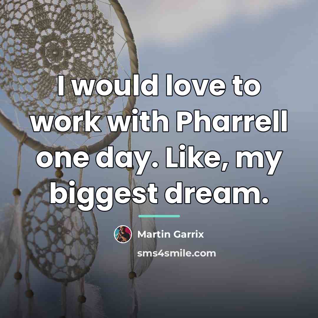 “I would love to work with Pharrell one day. Like,…” quote by Martin Garrix