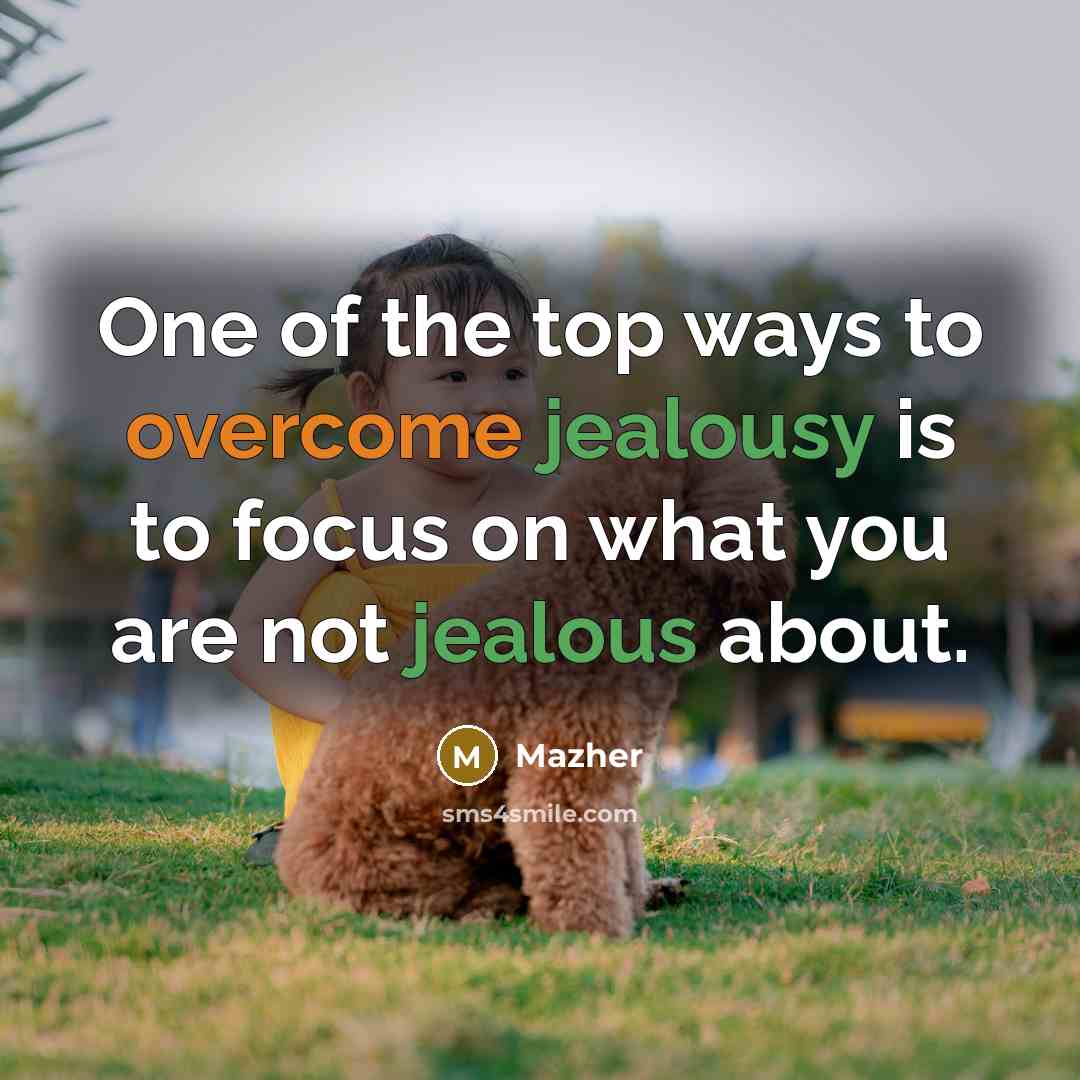 “One of the top ways to overcome jealousy is to…” quote by Mazher