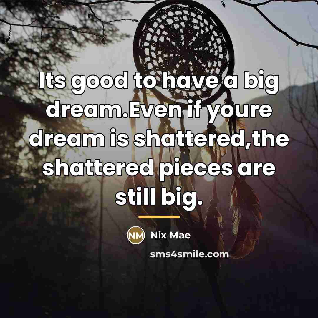 “Its good to have a big dream.Even if youre dream…” quote by Nix Mae