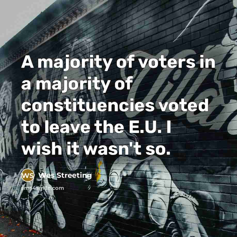 “A majority of voters in a majority of constituencies voted…” quote by Wes Streeting