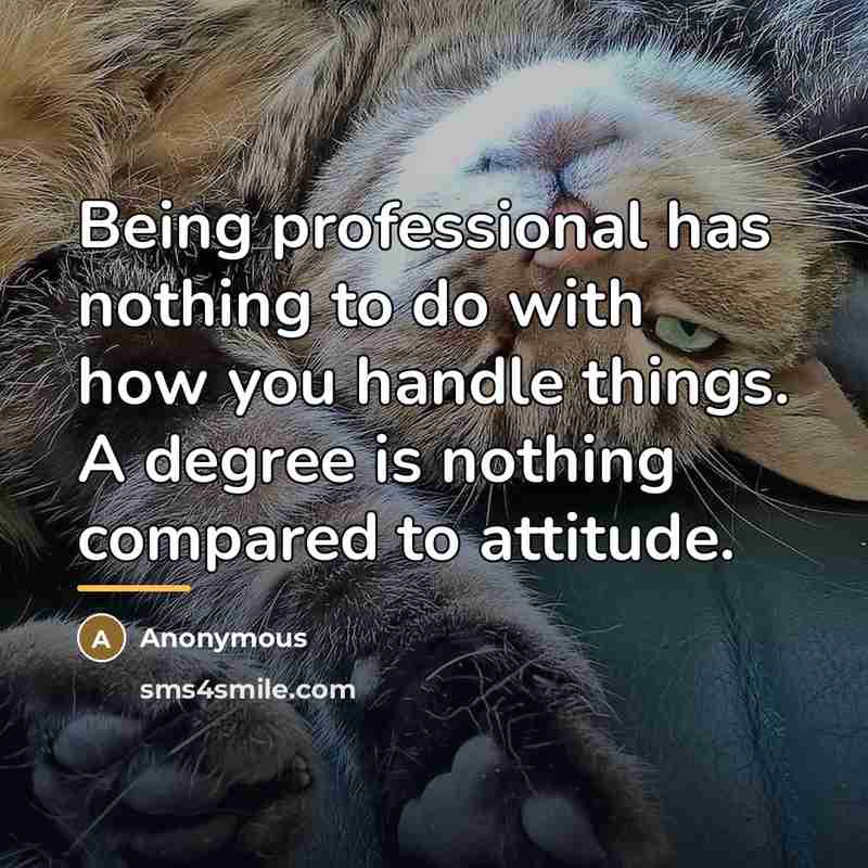 “Being professional has nothing to do with how you handle…” quote by Anonymous
