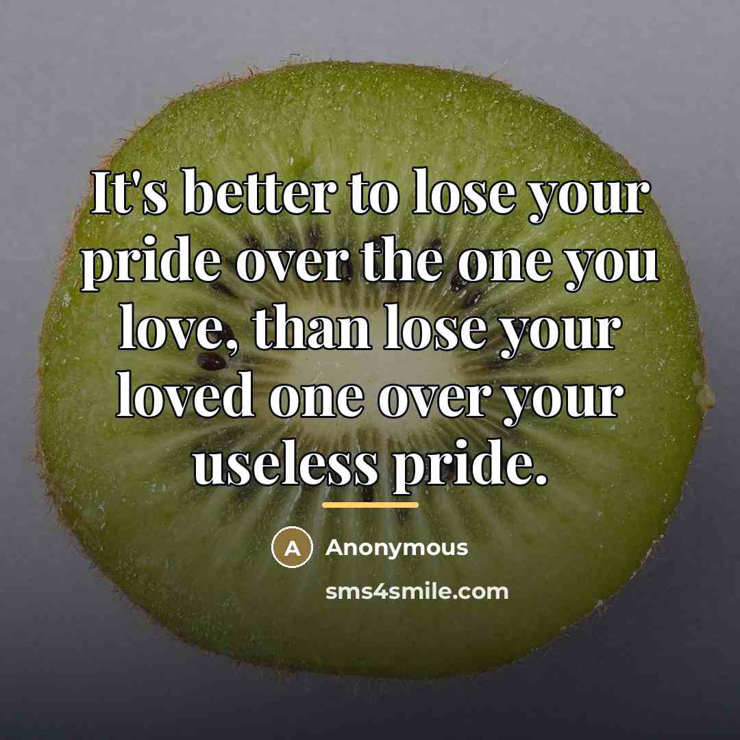 “It's better to lose your pride over the one you…” quote by Anonymous