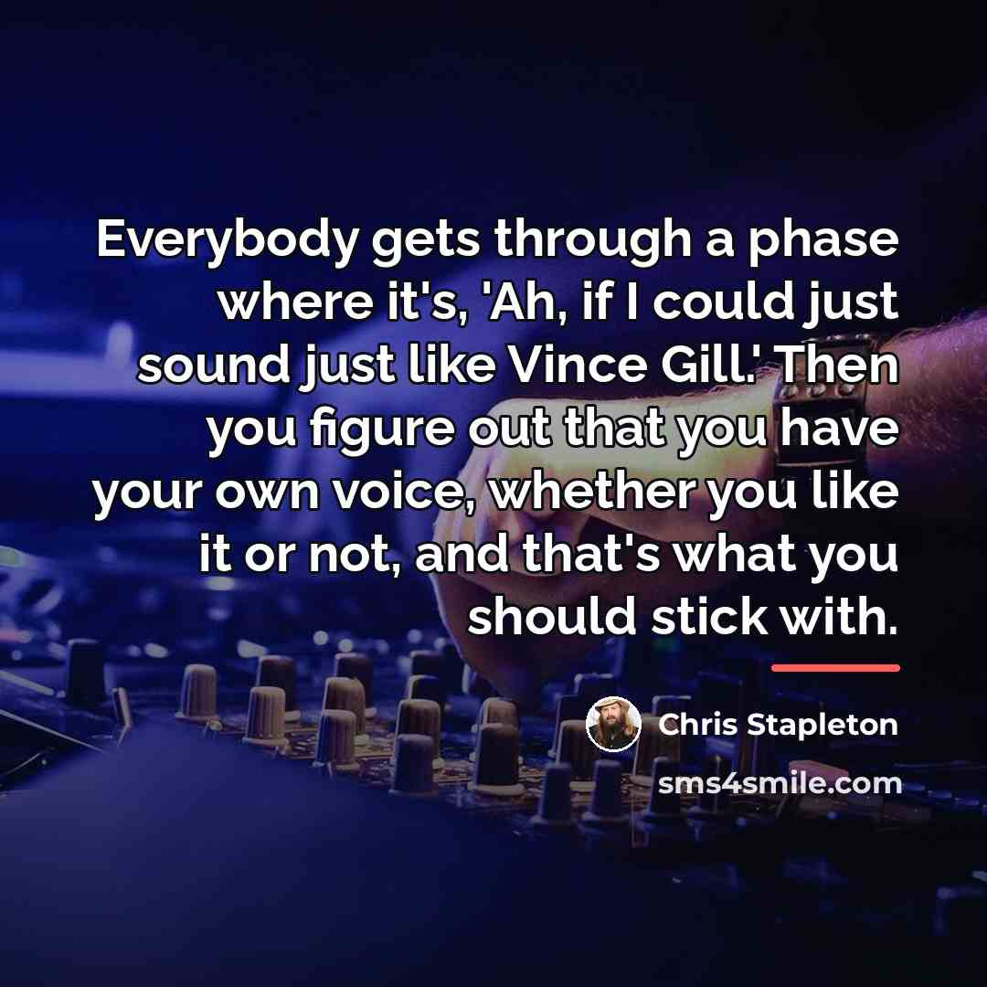 “Everybody gets through a phase where it's, 'Ah, if I…” quote by Chris Stapleton