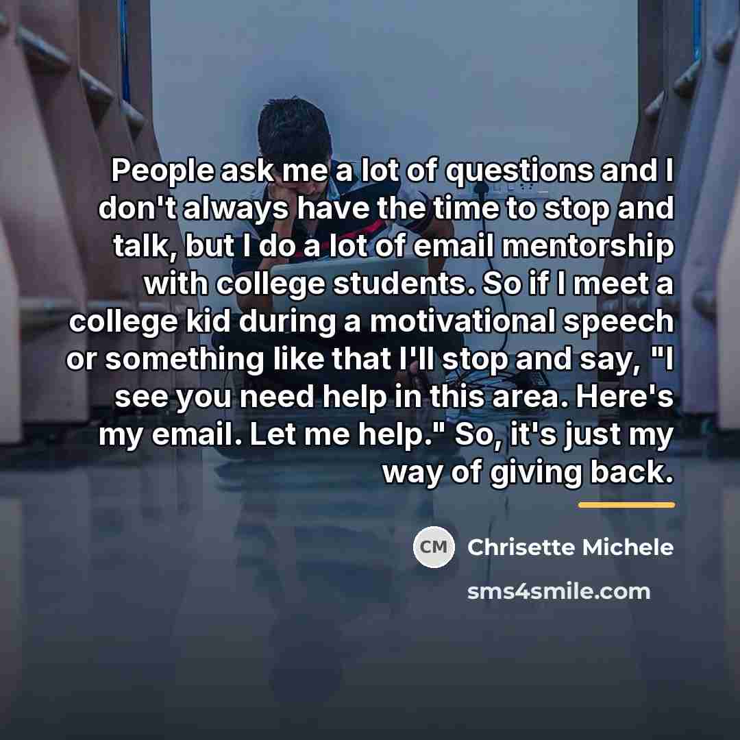 “People ask me a lot of questions and I don't…” quote by Chrisette Michele