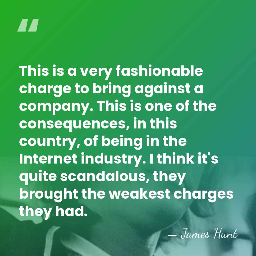 This is a very fashionable charge to bring against a company. This&hellip; - James Hunt