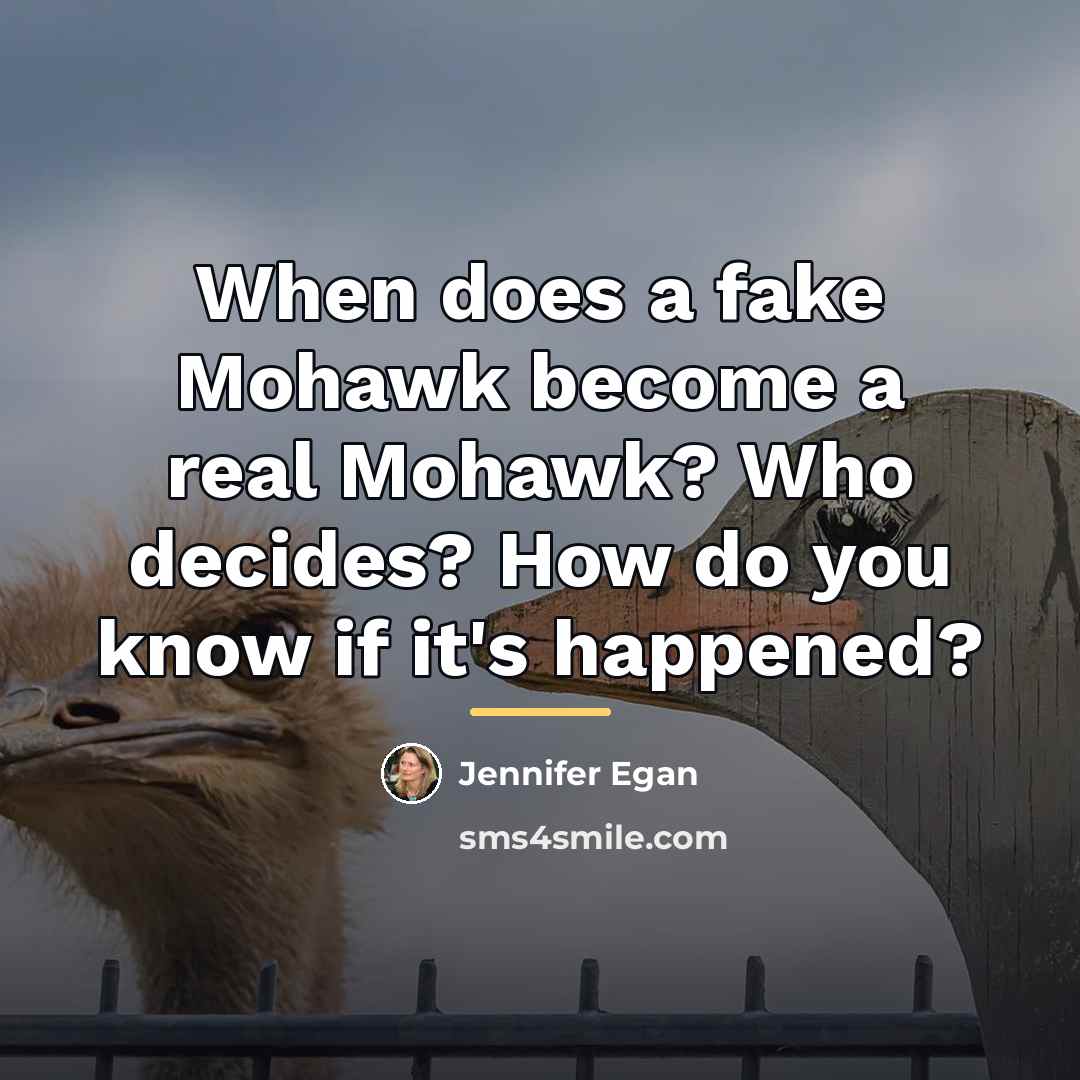 “When does a fake Mohawk become a real Mohawk? Who…” quote by Jennifer Egan
