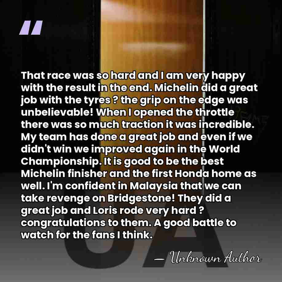 That race was so hard and I am very happy with the&hellip; - Unknown Author