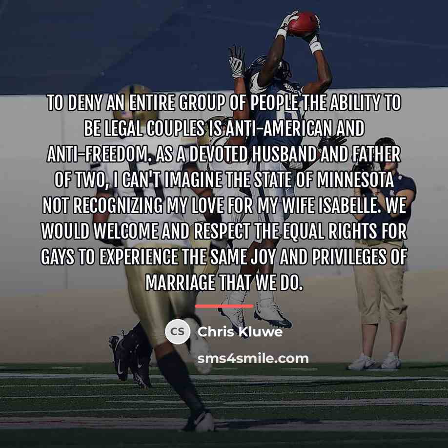 “To deny an entire group of people the ability to…” quote by Chris Kluwe