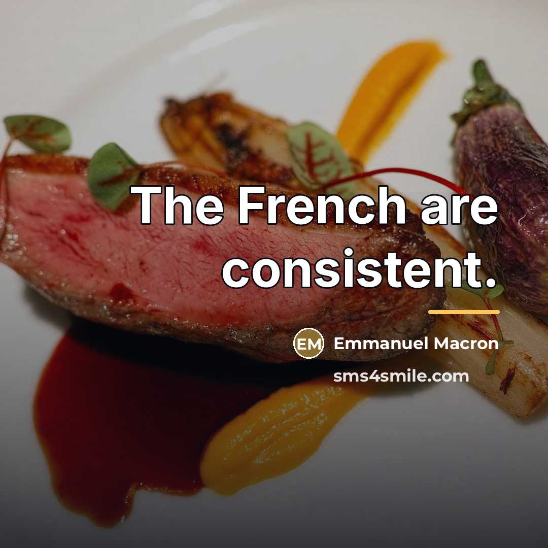 “The French are consistent.…” quote by Emmanuel Macron